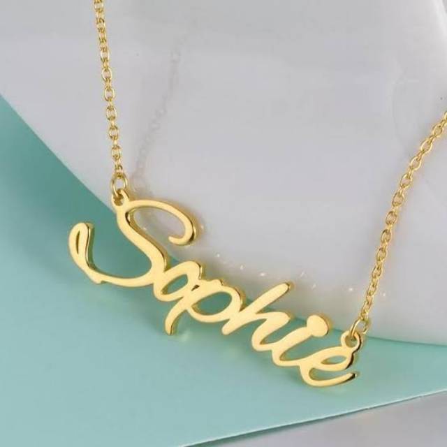 Kalung Nama Gold Lapis Emas Asli