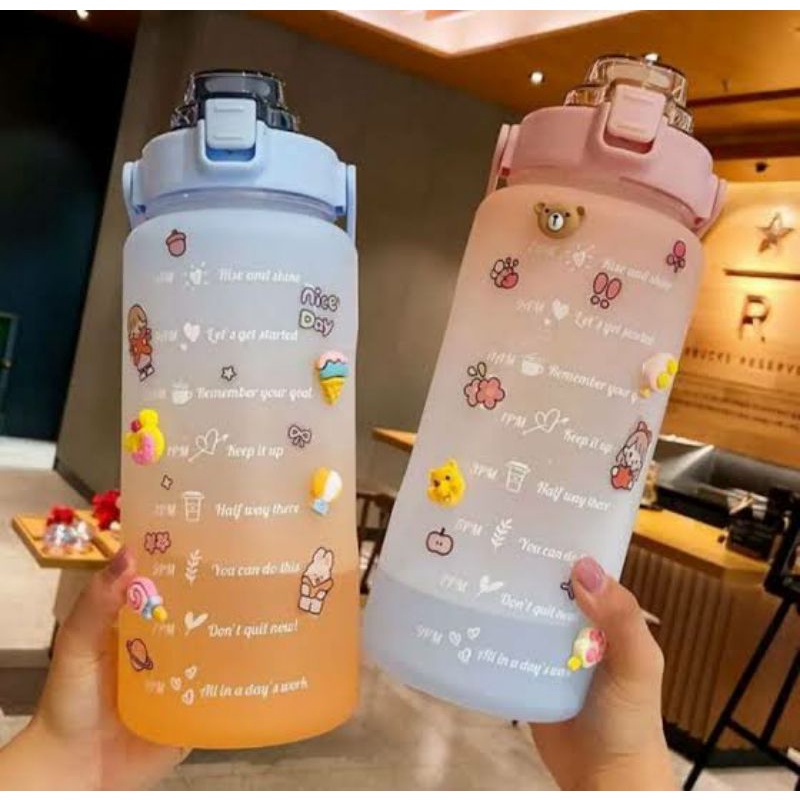 Botol minum viral 2 liter / Botol minum motivasi