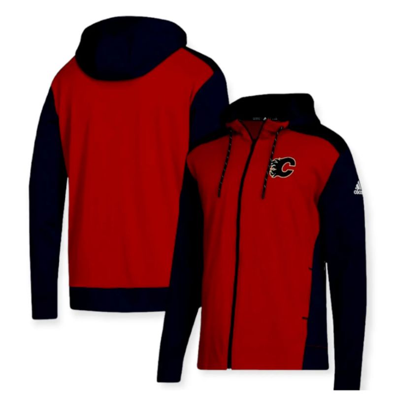 ADIDAS NHL CALGARY FLAMES HOODIE FULL ZIP BIG SIZE