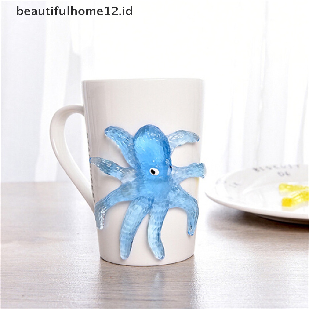 【beautifulhome12.id】 Soft Material Decompression Starfish Octopus Shark Kids Sticky Marine Animal Toy .