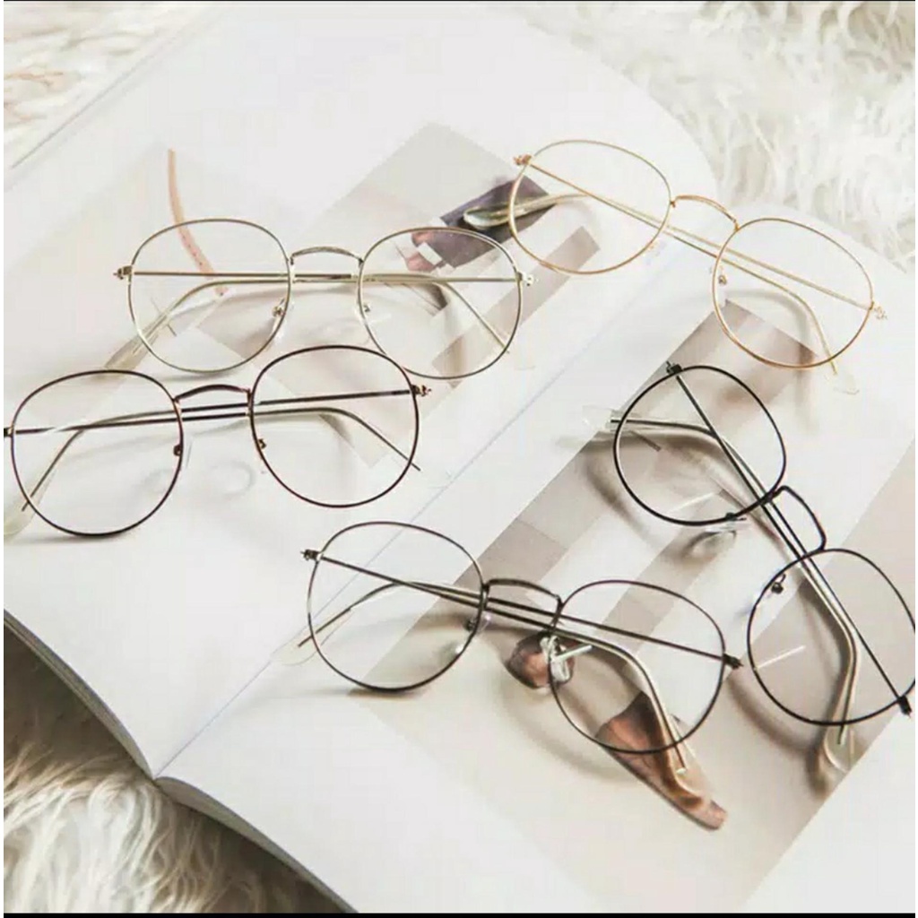 ❤ RATU ❤ Kaca Mata Anti Radiasi | Kacamata Fashion Murah | Wanita | Pria Frame Transparan | Fashion Korea Bulat | Gradiasi | Glasses Traveling