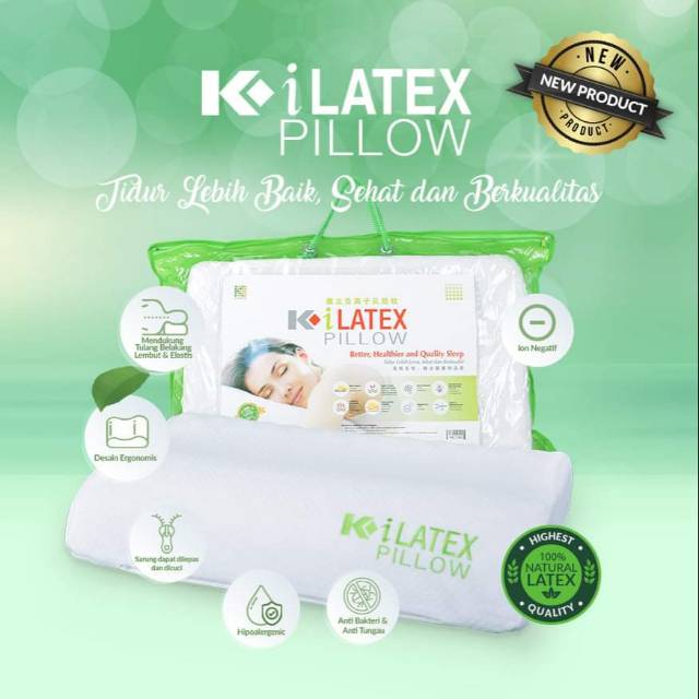 BANTAL TIDUR LATEX ORIGINAL ION NANO,TERAPI INSOMNIA,TULANG LEHER,KESEHATAN TIDUR