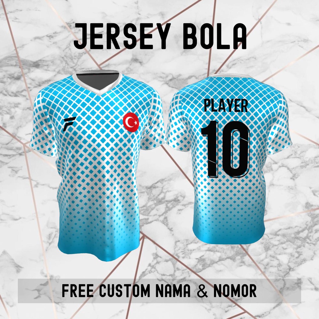 Jersey Turki Timnas Negara Bola Baju Kaos Custom Nama dan Nomor Punggung - 133