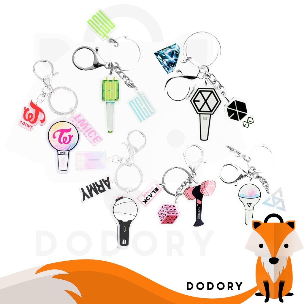 DODORY GK03 Gantungan Kunci Lightstick K-P0P Keychain Akrilik 1 Set