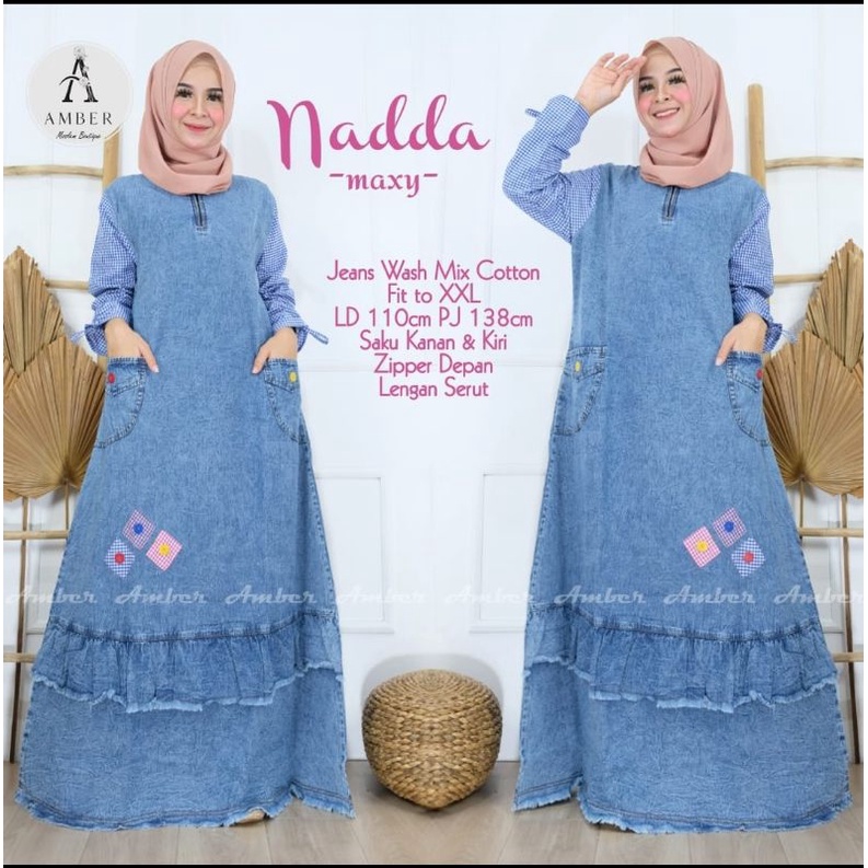 GAMIS JEANS TERBARU 2022 UNTUK WANITA MUSLIMAH DEWASA  BAJU MAXY  KEKINIAN  MODIS DAN TERPOPULER DEN