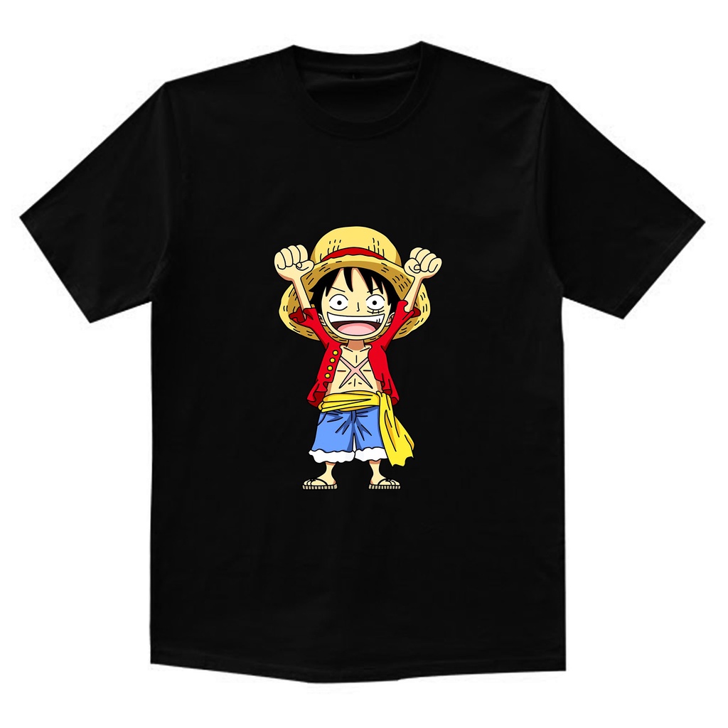 KAOS MANGA ANIME  LUFFY ONE PIECE TOPI JERAMI BAJAK LAUT MONKEY ZORO D.LUFFY RORONOA NAMI USOPP SANJ