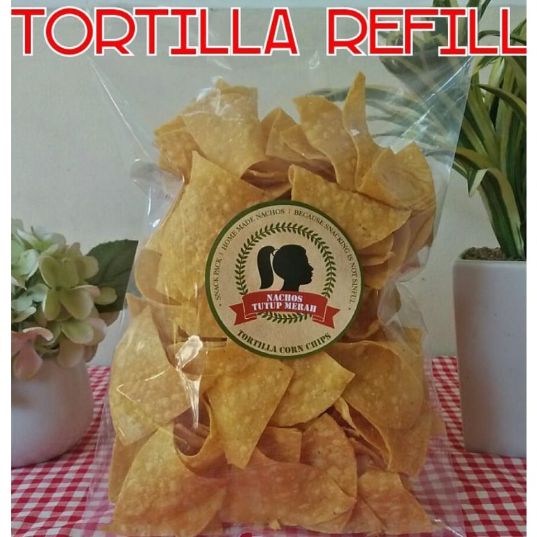 

Nachos Tutup Merah Tortilla Refill Cemilan Sehat Non pengawet