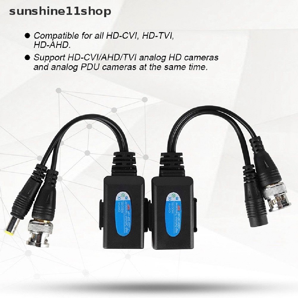 Sho 1 Pasang Konektor Coax BNC Video Power Balun Transceiver Ke CAT5e 6 RJ45