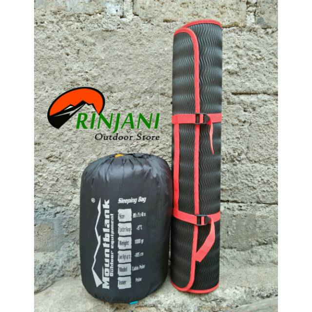 Paket hemat sleeping bag polar bulu tebel dan matras sepon