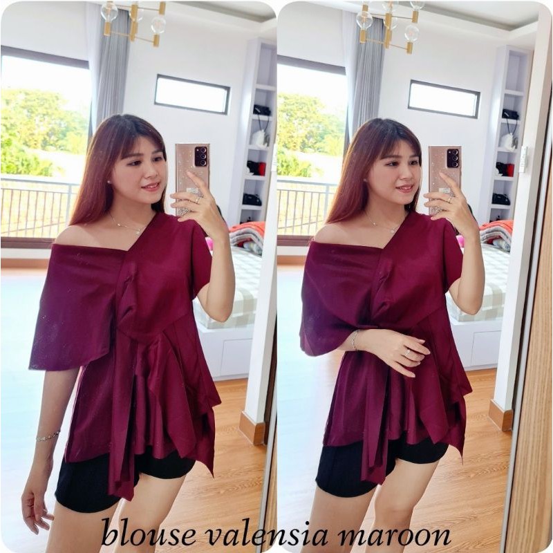 BLOUSE SCUBA VALEN/VALEN SCUBA TOP/BLOUSE KOREAN /REALPICT