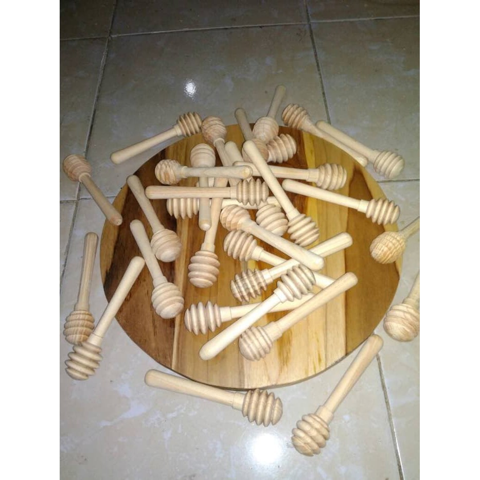 Honey Dipper: Sendok Madu Kayu Pinus Mini - 10 cm