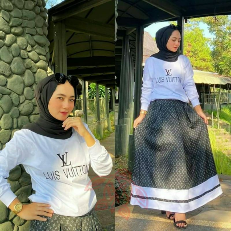 PCS SET ROK LUISA BABYTERRY DENIM ED SETELAN ATASAN DAN CELANA