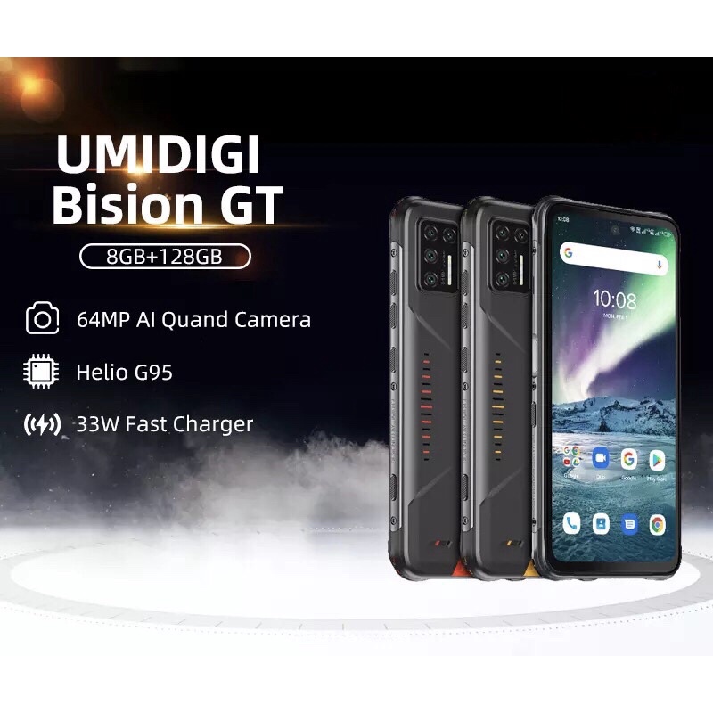 UMIDIGI BISON GT Helio G95 64MP AI Quad Kamera 8GB + 128GB 33W Fast Charge Smartphone 5150MAh NFC