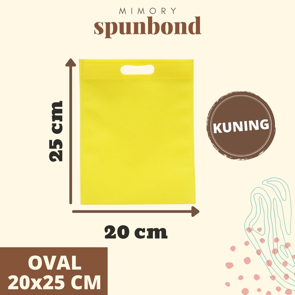 

TAS SPUNBOND 20x25 CM OVAL -KUNING- / GOODIE BAG / TAS ULTAH