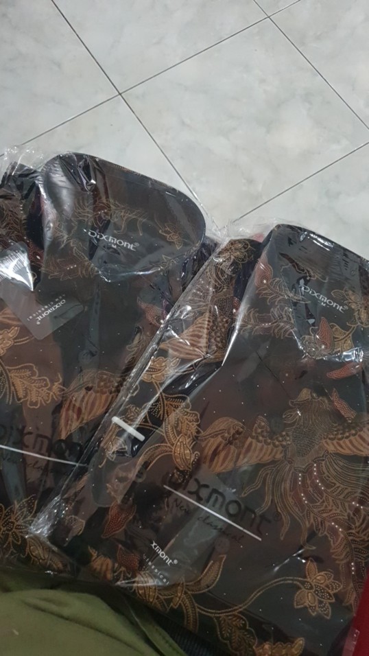 Kemeja Batik Pria Lengan Panjang Bl76 Katun Motif Modern Dixmont Semi Slimfit