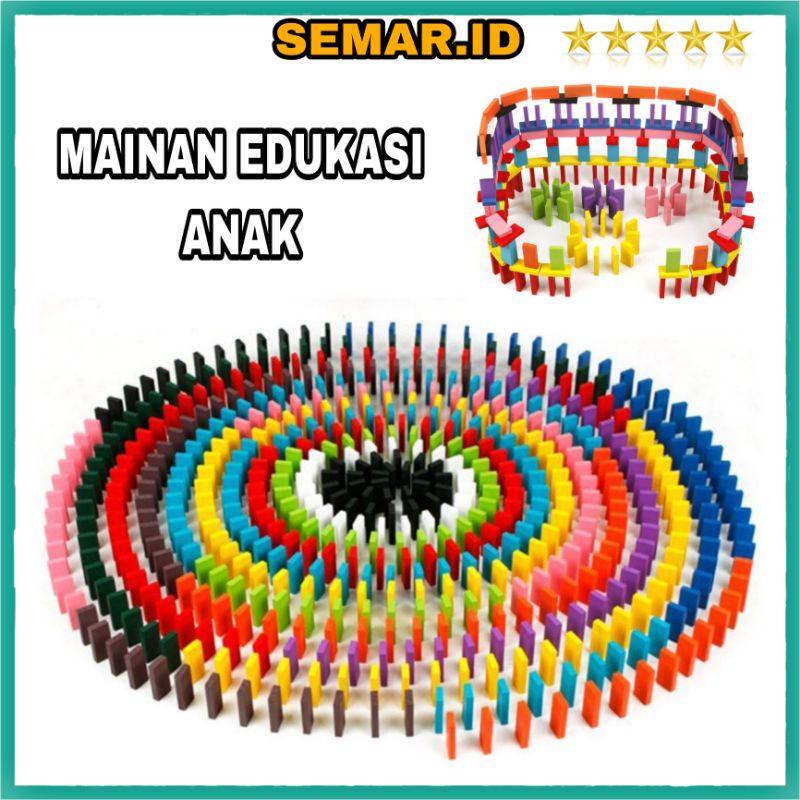 Balok Domino 120 Psc Mainan Edukasi Balok Mainan Anak Bright Color Tumbling