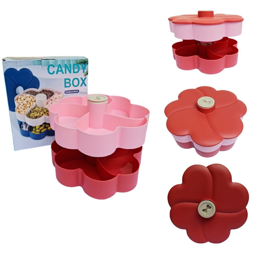 SHENAR TOPLES BUNGA 2 SUSUN / FLOWER CANDY BOX DOUBLE DECK / TOPLES KUE KERING LEBARAN