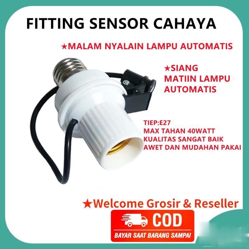 Fitting Sensor E27 Lampu Otomatis Cahaya Siang Dan Malam