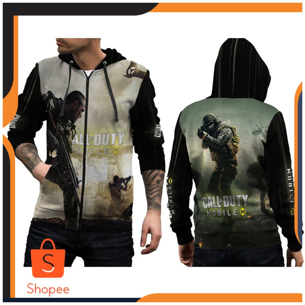 BEST SELLER - Jaket Sweater Hoodie Zipper Pria Call Of Duty Mobile CODM 01 Fullprint