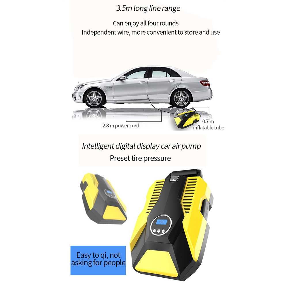 Bayar Ditempat EAFC Inflator Pompa Angin Ban Mobil Car Compressor 120W - ATJ-1266