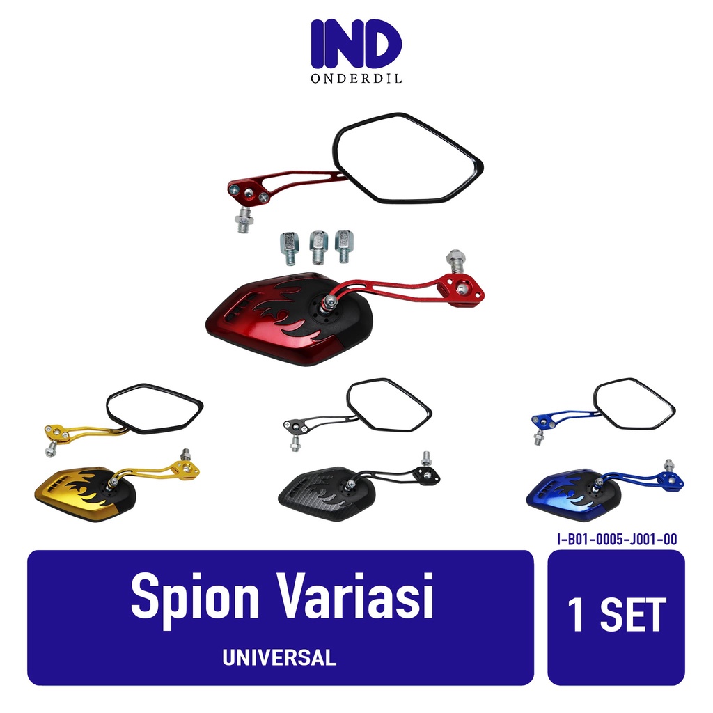 Spion-Kaca Kiri-Kanan Set Variasi Koso Api 2 Universal Honda-Suzuki-Yamaha