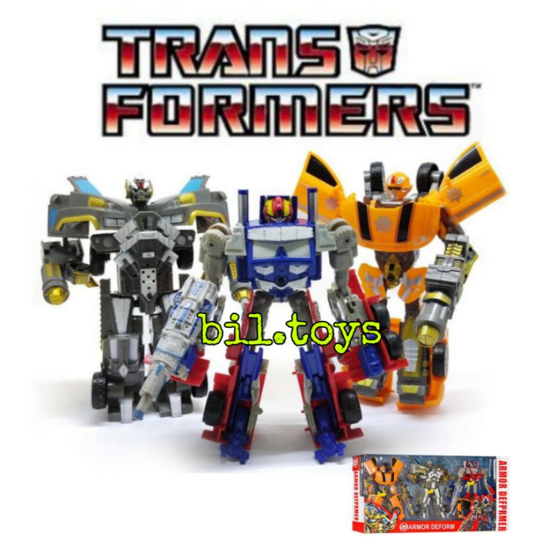 MAINAN TRANSFORMER AUTOBOT FIGUR 3PCS BUMBLEBEE OPTIMUS PRIME