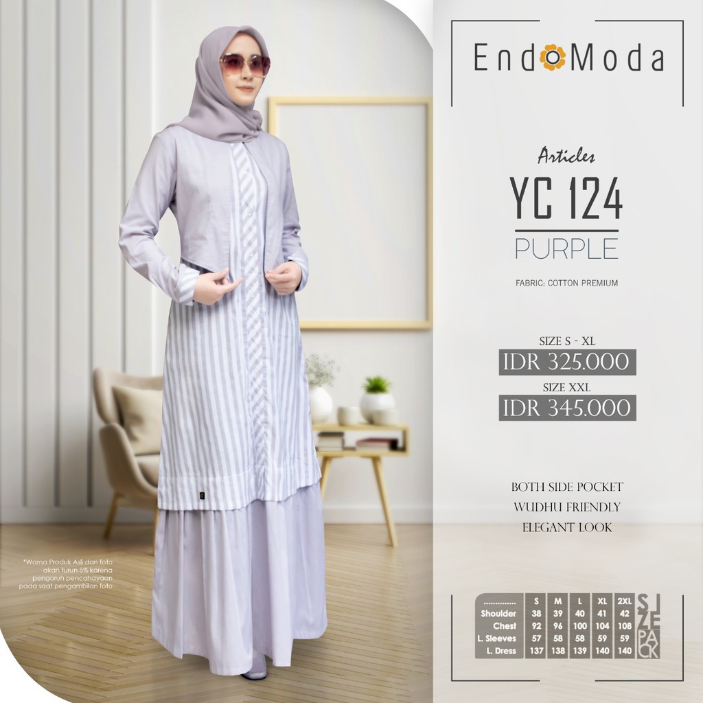 Endomoda Yc 124 Purple Gamis Endomoda Terbaruu Shopee Indonesia