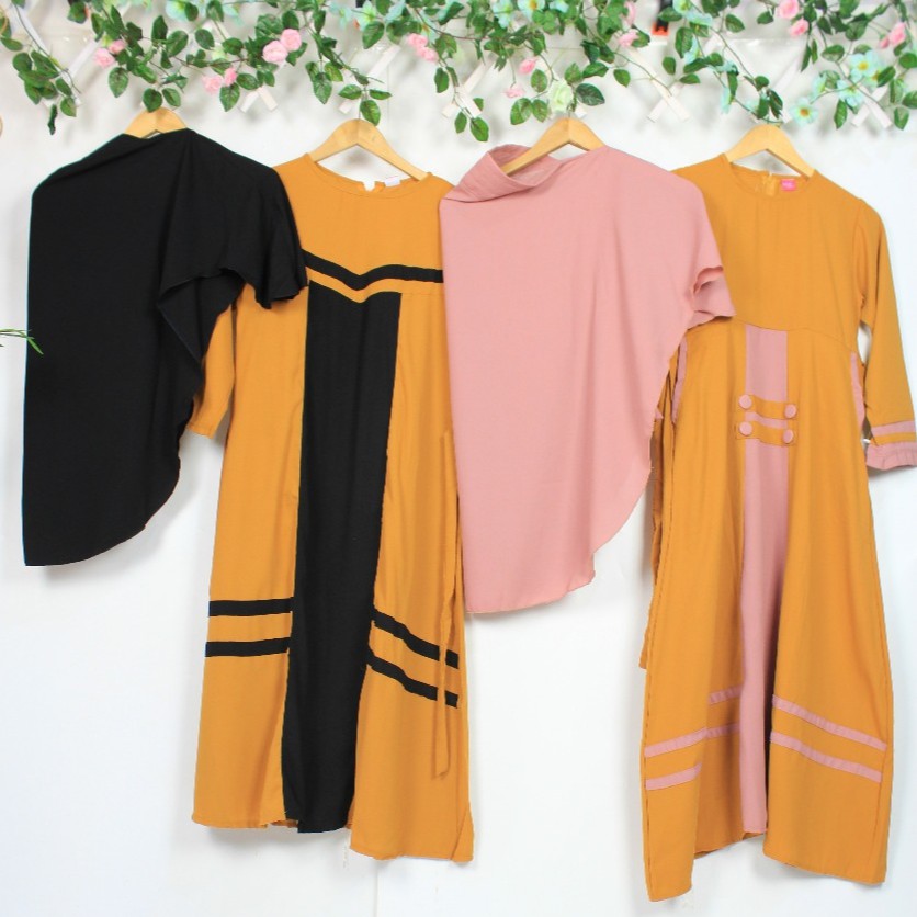 GAMIS ANAK TANGGUNG set khimar baziah syari baju muslim anak