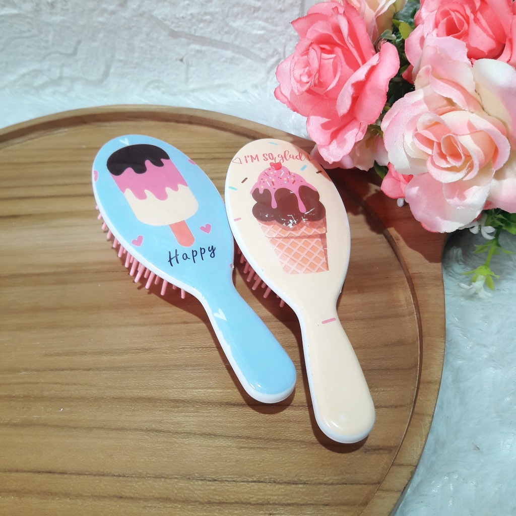 1402 / Sisir rambut anak perempuan anti statis motif ES CREAM