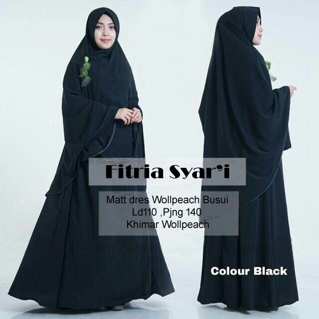AB Agen Baju Official Shop - Gamis Fitria + syari busana muslim hijab fashion polosan