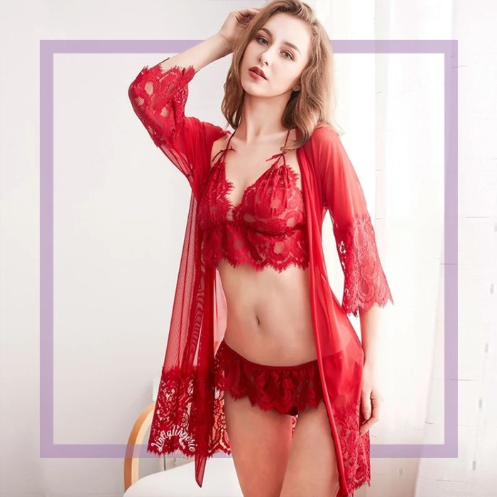 Baju Tidur - New Sexy Lingerie Kimono Big Size Baju Tidur Seksi Jumbo Premium