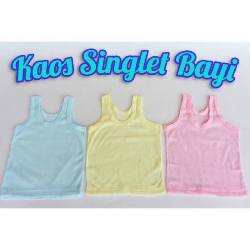 SINGLET BAYI VIOLLETTA/KAOS ANAK BAYI/KAOS DALAM KAOS KUTANG BAYI-anak Polos Putih Warna Bahan Katun