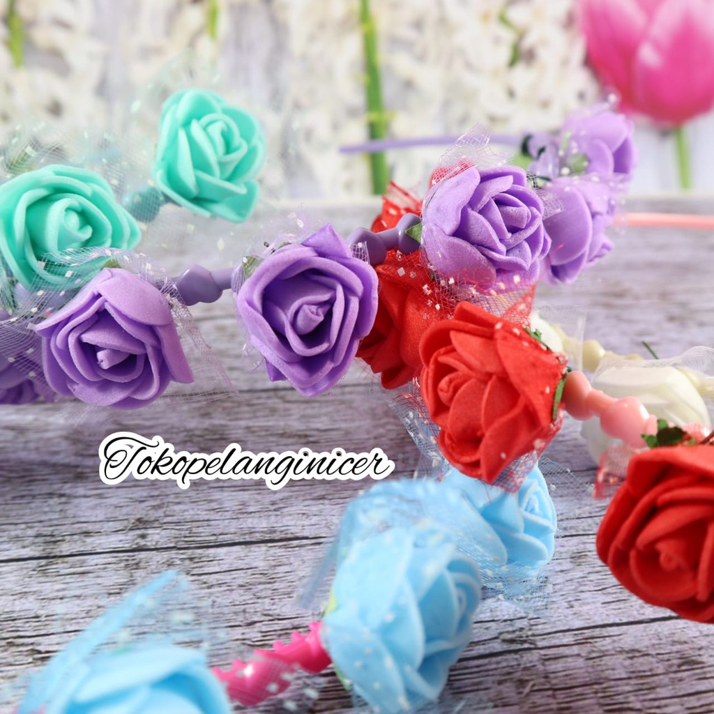 BARU!!!! Bando Bunga Flower Crown Bandana Bunga Aksesories Rambut Anak By Tokopelanginicer