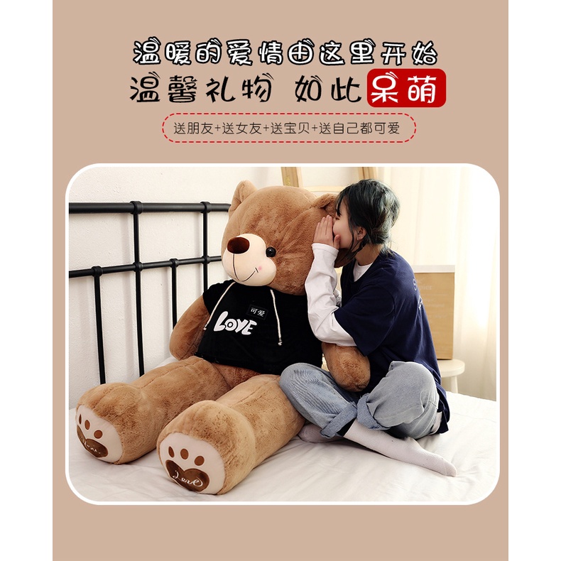 Boneka teddy bear jumbo pakai baju bahan plush