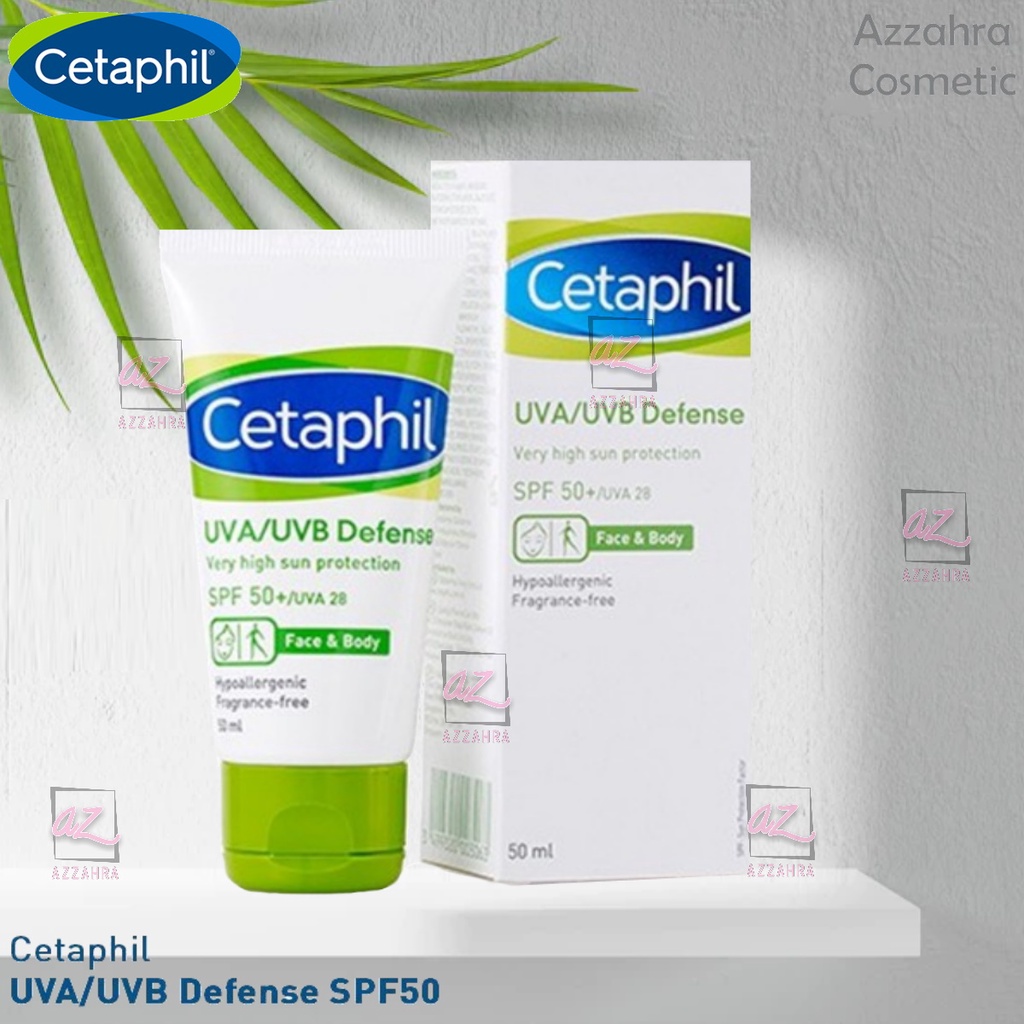 Cetaphil UVA/UVB Defense SPF 50 50ml Sunscreen Sunblock untuk Perawatan Wajah