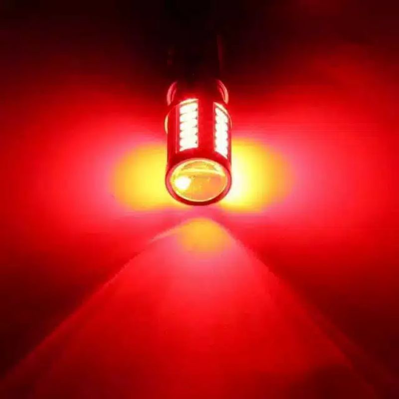 AYOTO LAMPU REM STOP LED STROBO 1157 ARUS DC WARNA MERAH 33 TITIK MOTOR MOBIL