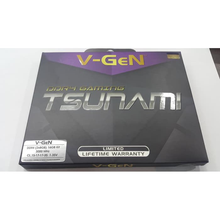 RAM DDR4 V-GeN TSUNAMI 16GB 3000MHz CL15 (2X8GB) - RAM GAMING OC VGEN