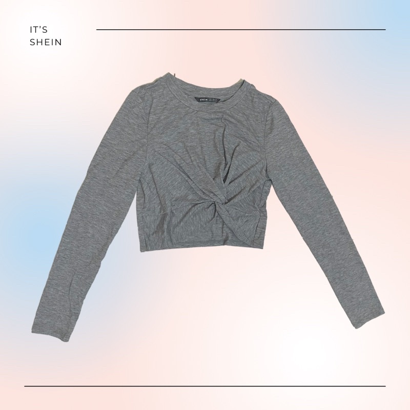 SHEIN Drop shoulder twist front crop top size S