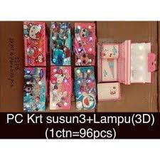 +FREE BUBLE WRAP TEMPAT KOTAK PENSIL KODE 3D LAMPU LED 3 susun 3 MODE NYALA-3