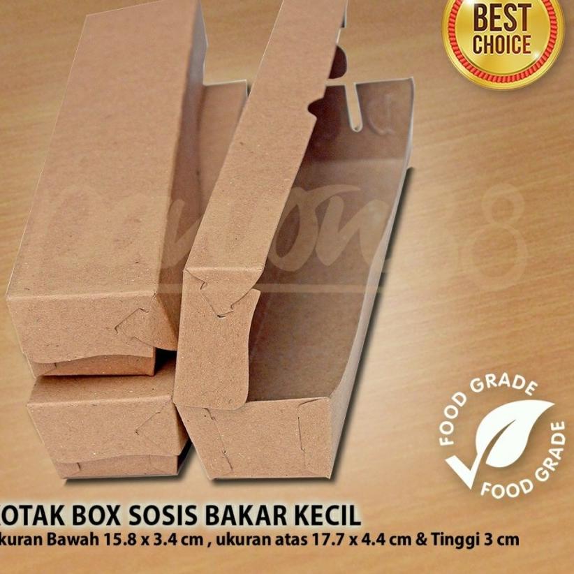 Bayar Di Tempat ZJZHI Kotak Dus Sosis Bakar | KRAFT COKLAT KECIL -( 100 Pcs ) Q45 Super Promo