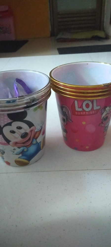 Tempat Sampah Bulat Karakter Plus Plastik Dan Pita