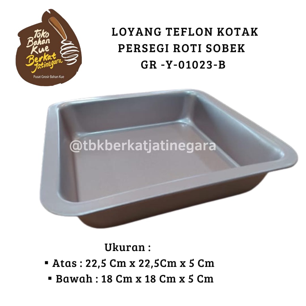 LOYANG TEFLON KOTAK PERSEGI ROTI SOBEK GR-Y-01023-8