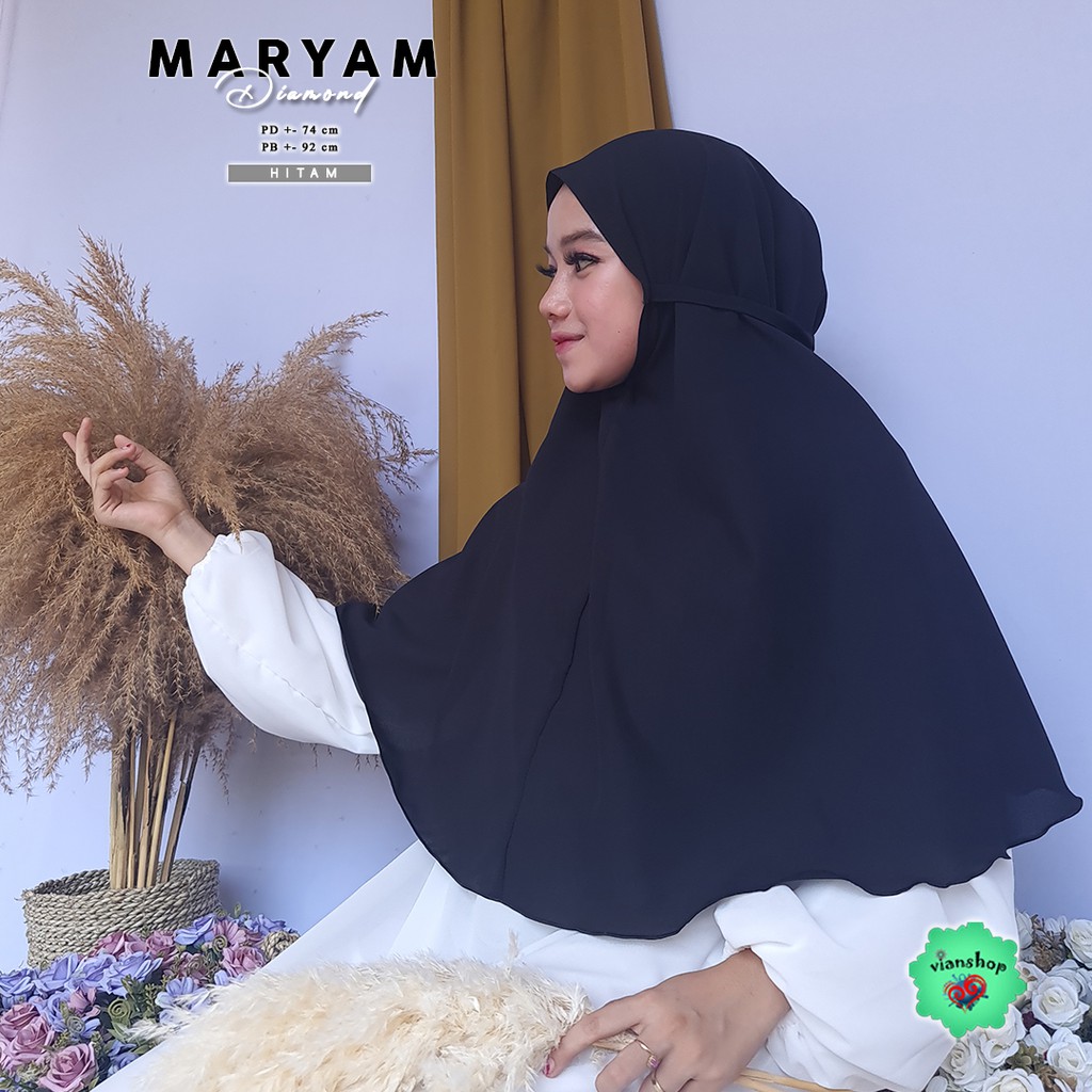 jilbab maryam PART 1 bergo tali non ped,bergo naswa , jilbab 1 layer , jilbab instan,jilbab cantik-maryam HITAM