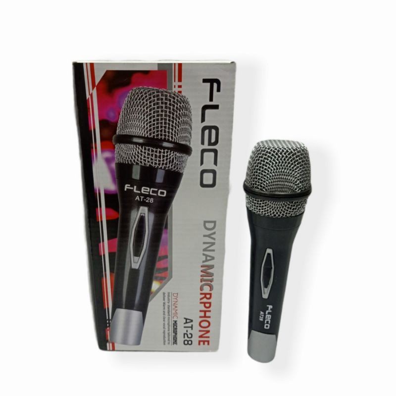 Microphone Fleco AT-28 Dynamic Sistem Mic Kabel Berkualitas