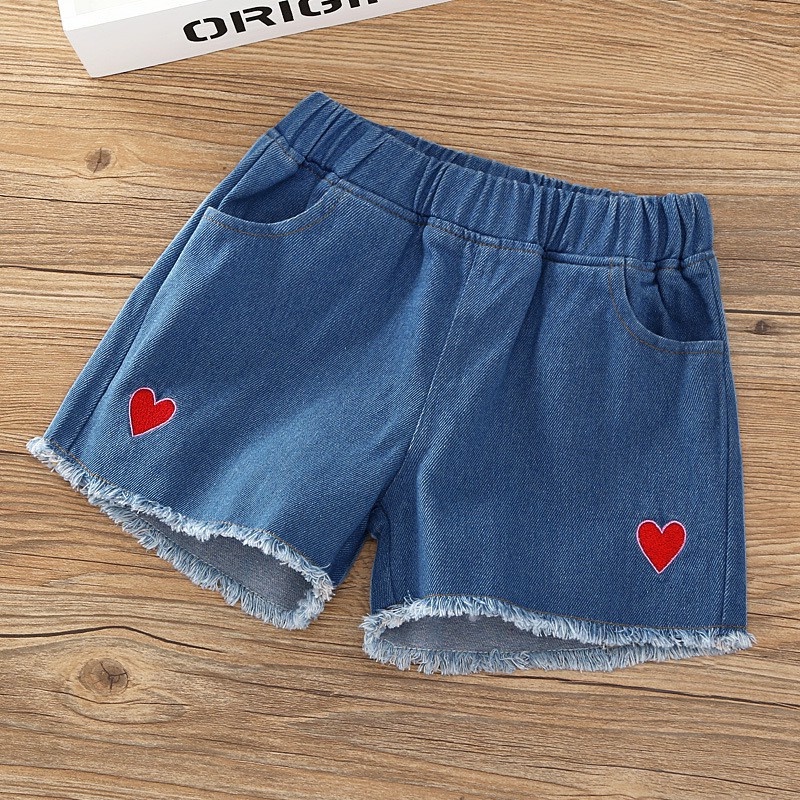 Celana pendek Jeans Anak Perempuan Import Warna Biru/Pink