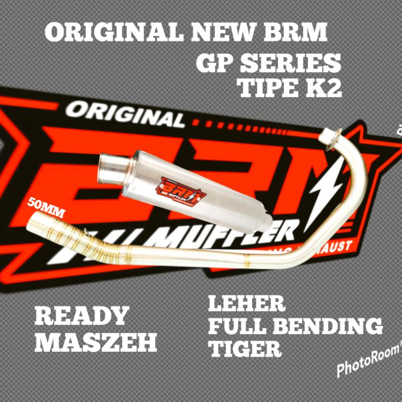 Knalpot Racing TIGER Slincer Slencer BRM GP SERIES TIPE K2 LEHER FULL BENDING SPECK UP