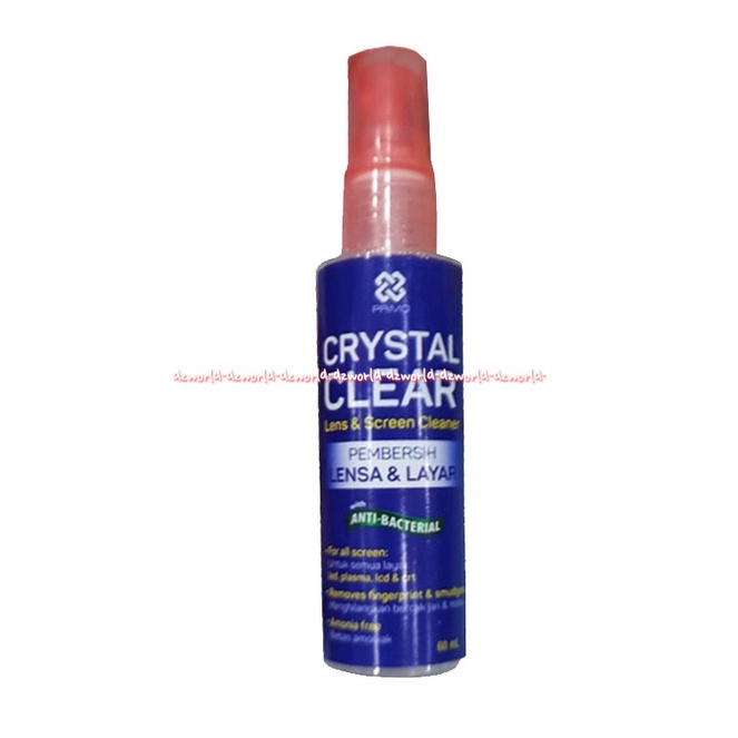 Primo Crystal Clear 60ml Pembersih Lensa layar Lens Cleaner anti Bacterial Pembersih Kaca Monitor Kacamata Kamera