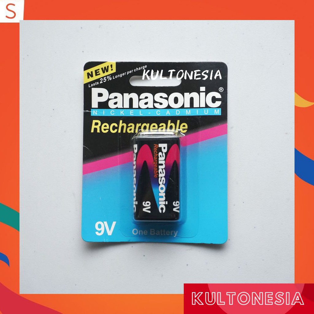 Baterai 9V Cas Panasonic Batre 9V Recharger Panasonic 220mAh