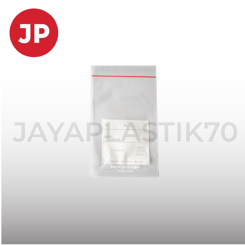 Plastik Klip Obat Uk 5x8cm/8x5cm 100pcs/pack Varian Biru, Merah, Putih