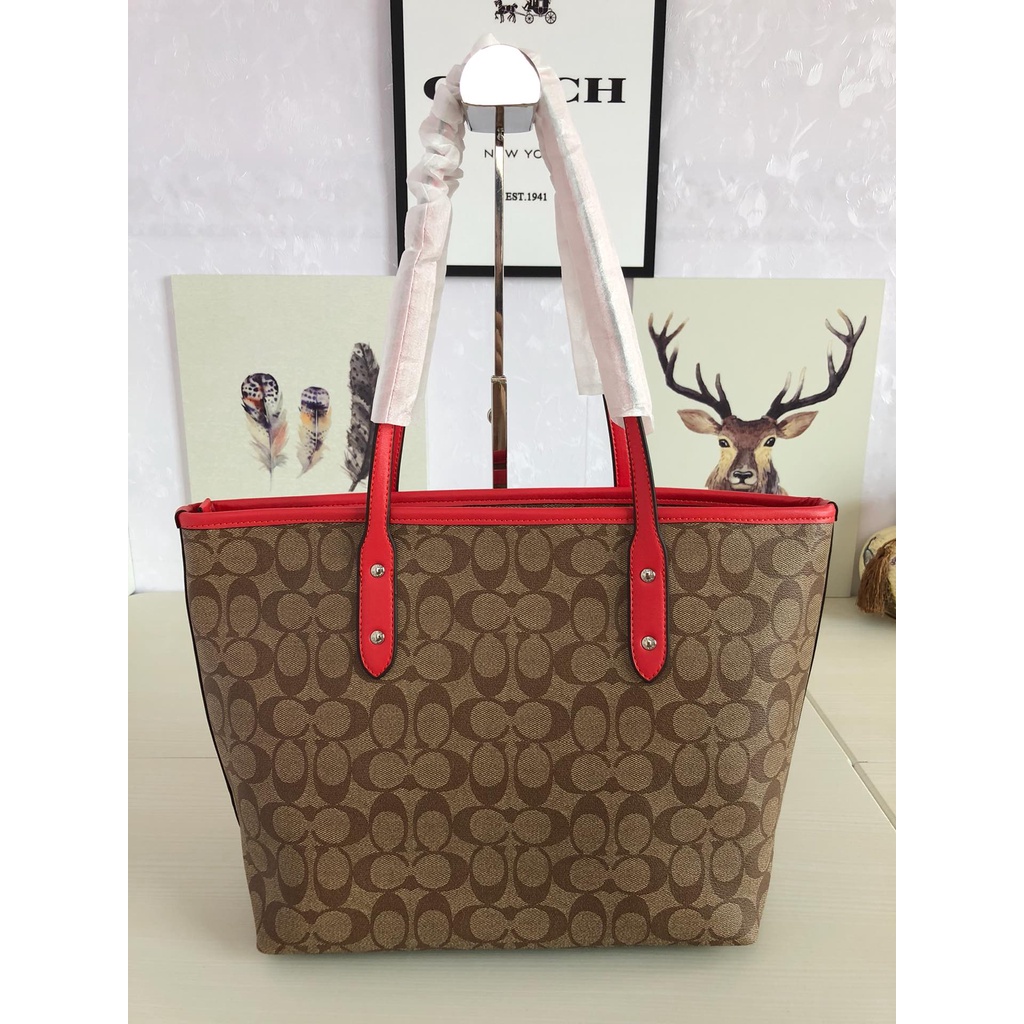 Coach 58292 Canvas leather tote bag for ladies with one shoulder bag  gwd